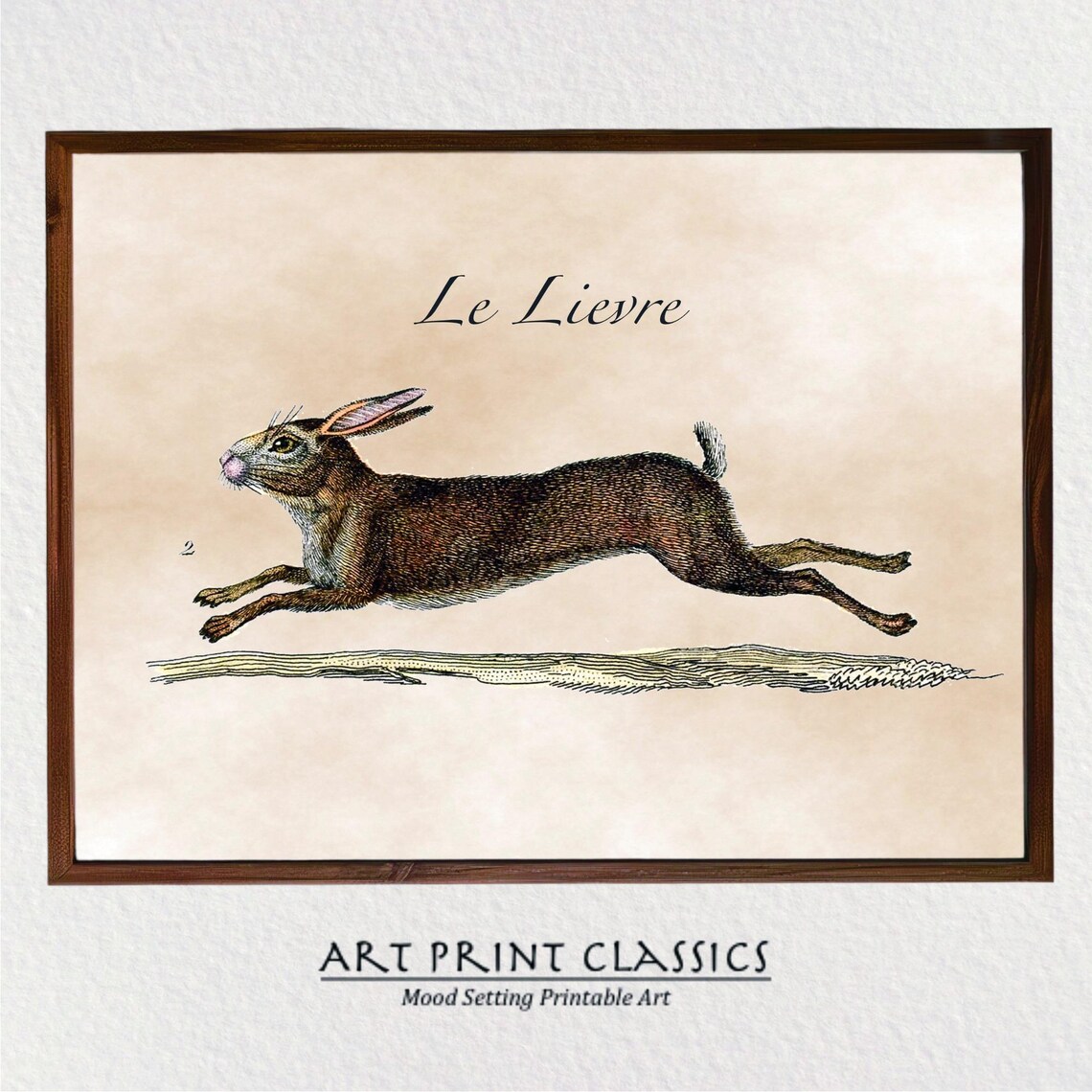 Folk Art Rabbit Watercolor Illustration Art Print