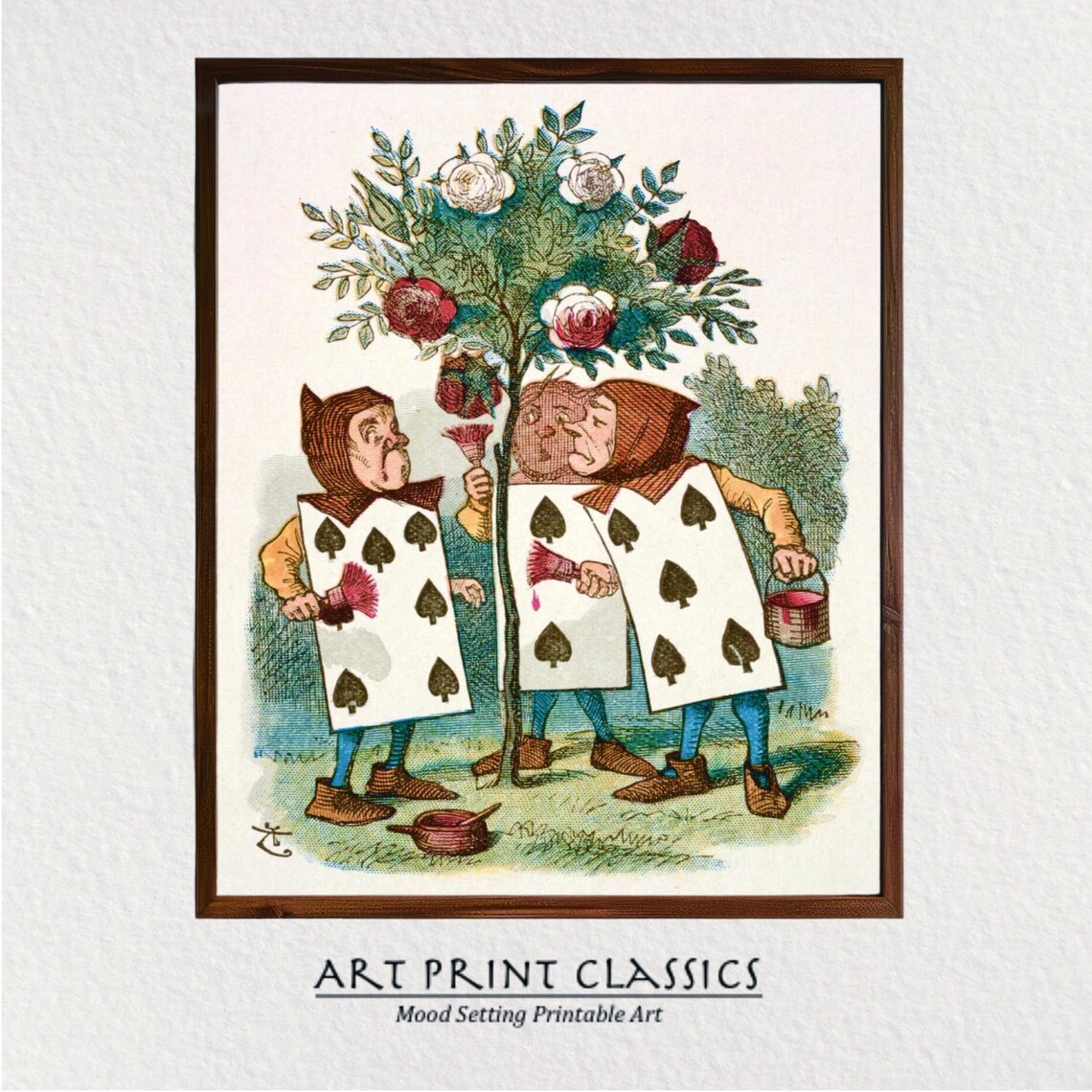 Alice In Wonderland Painting The Roses Red Tenniel Illustration Poster