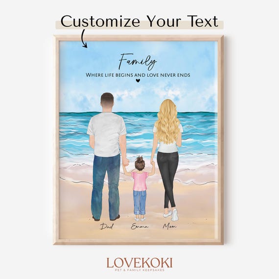 Custom Mothers Day Gift For Mom Dad From Daughter Son Birthday Gift For Mom Dad Custom Family Portrait With Pet Personalized Family Wall Art