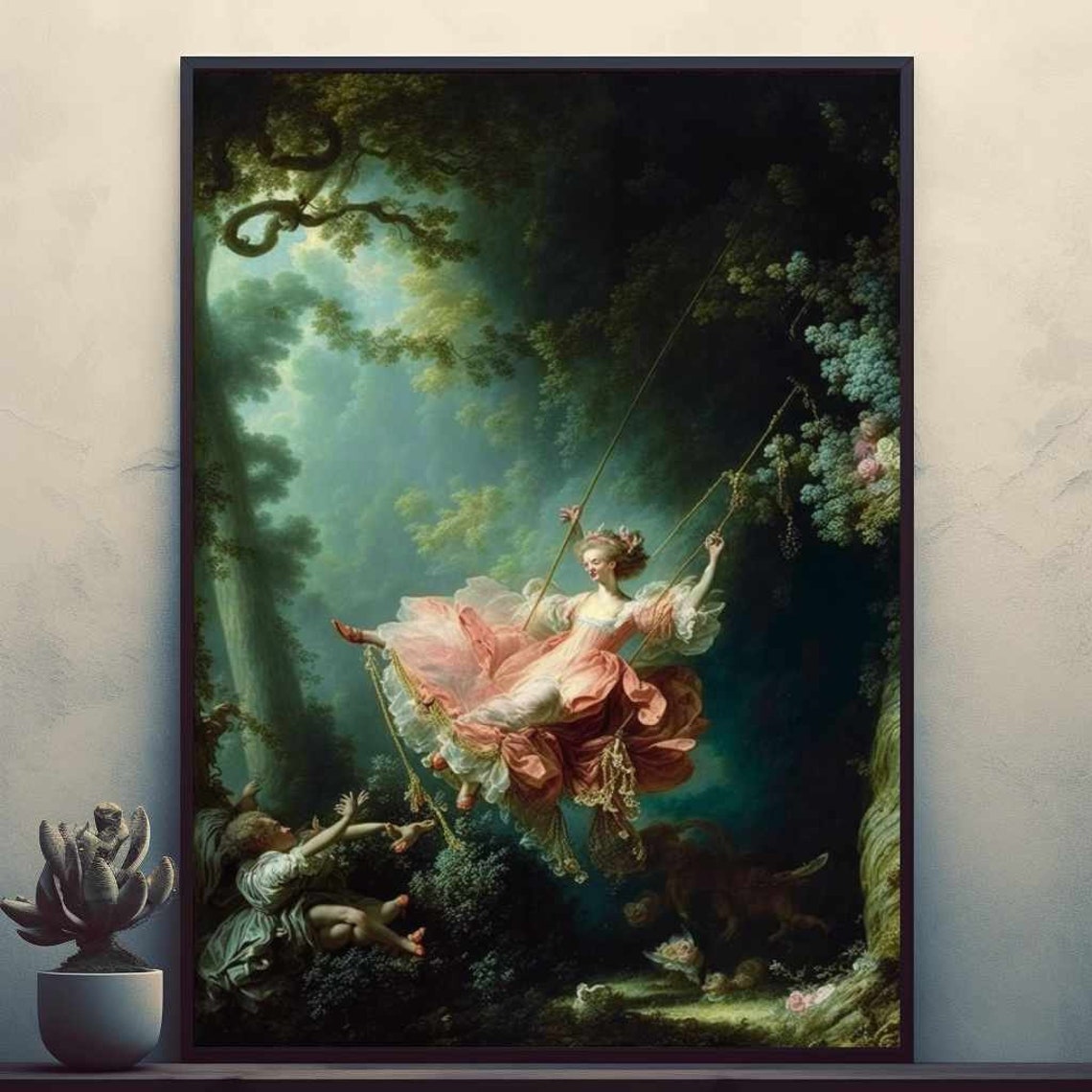 Fragonard The Swing Rococo Garden Masterpiece Reproduction Print