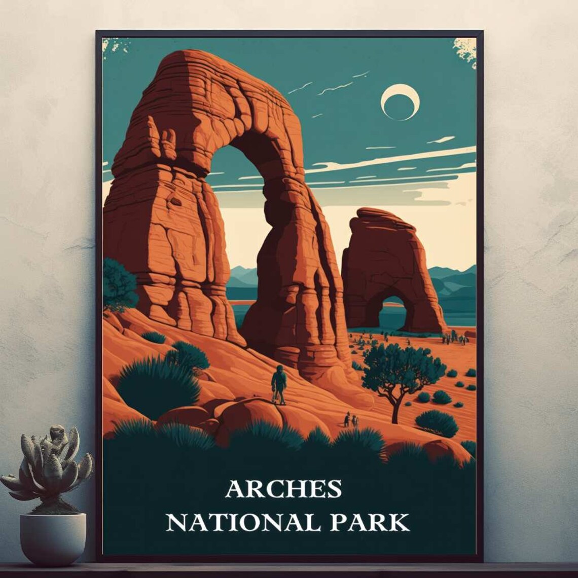 Arches National Park Utah Red Rock Desert Vintage Travel Poster