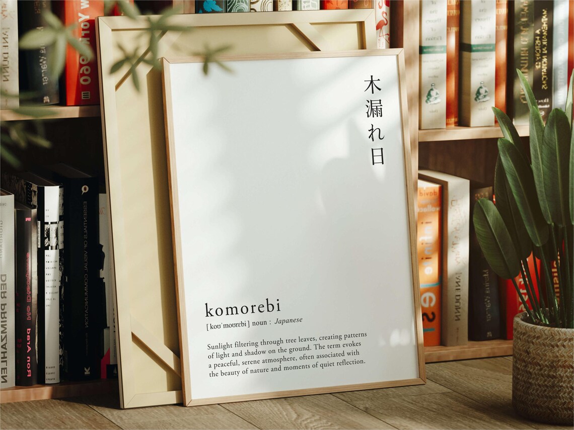 Komorebi Definition Wall Art, Japanese Language Poster