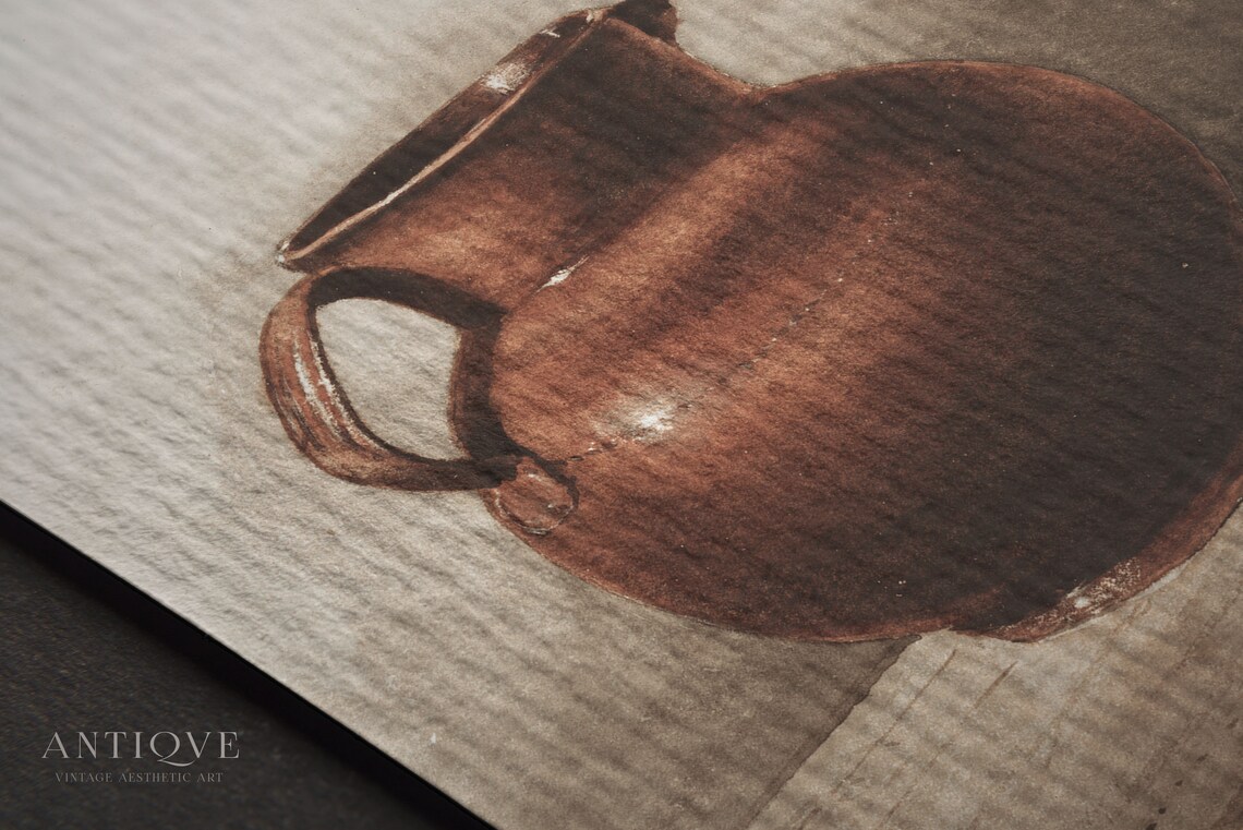 Vintage Rustic Jug Still Life, Kitchen Decor Art Print - Image 4