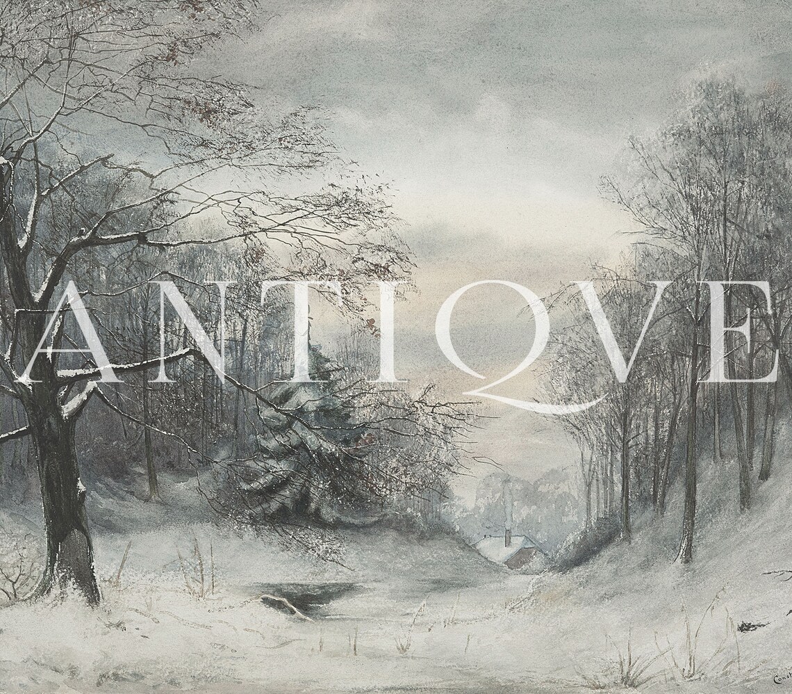 Moody Winter Woods Art Print, Snowy Landscape - Image 4