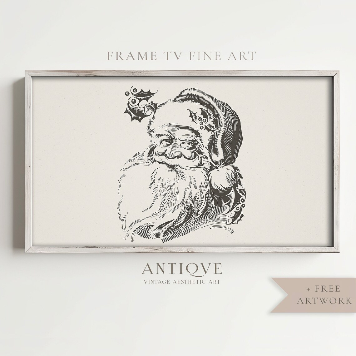 Father Christmas Sketch Print, Santa Claus