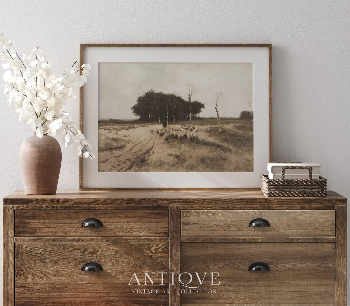 Landscape With Sheep, Farmhouse Cattle Painting - Image 4