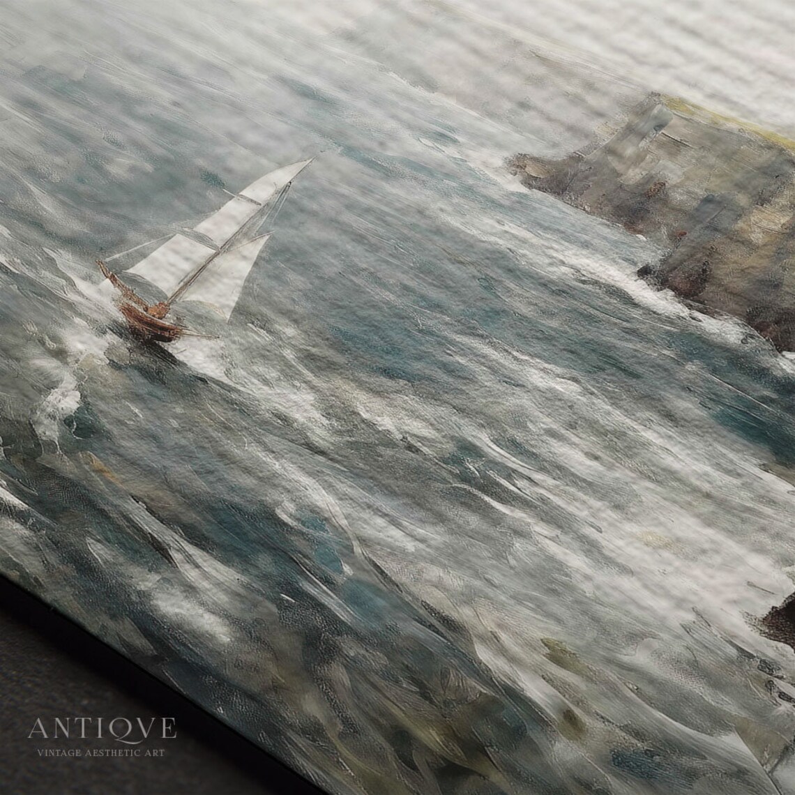 Sailboat In Irish Cliffs, St Patricks Coastal Art Print - Image 3