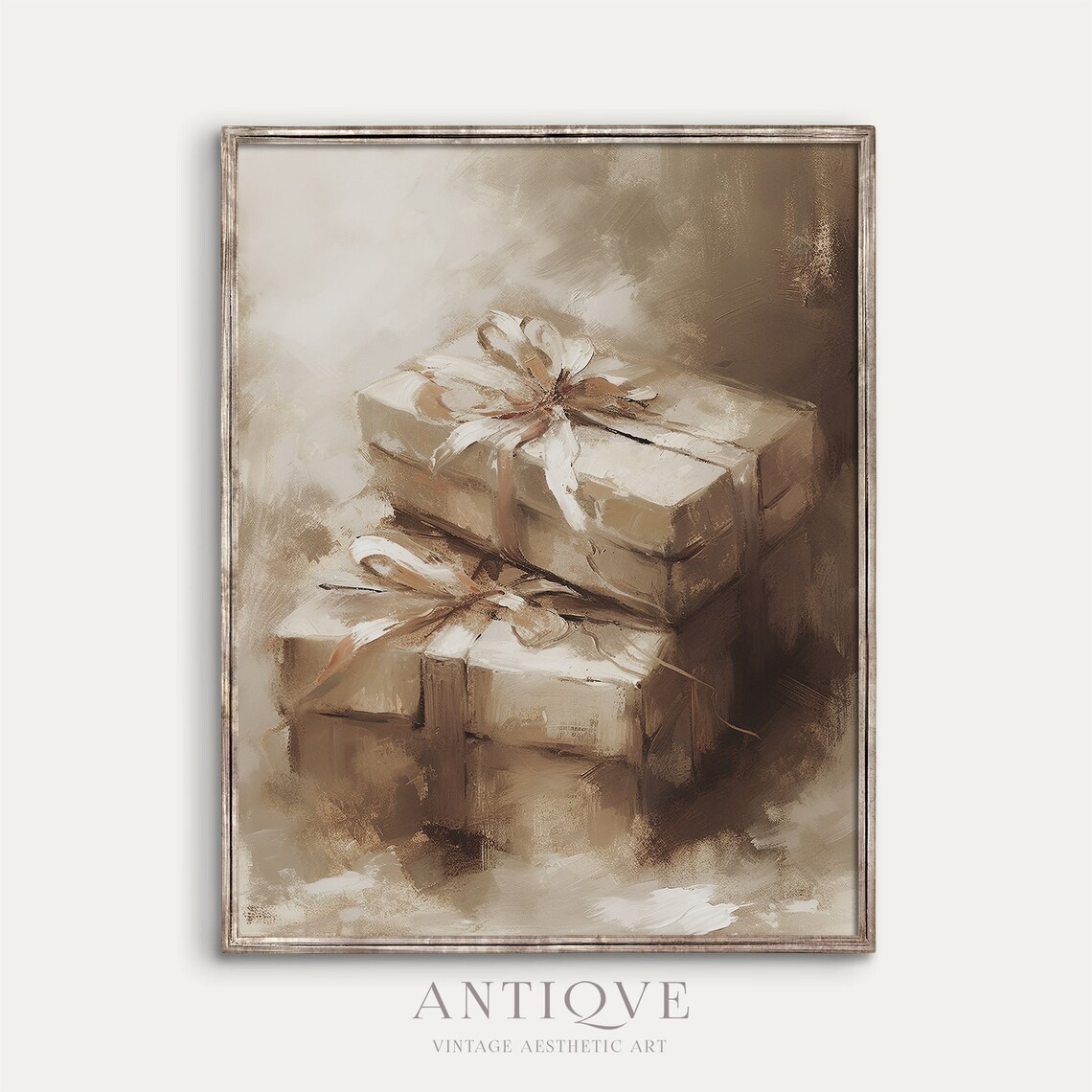 Christmas Presents Painting, Classy Holiday Decor