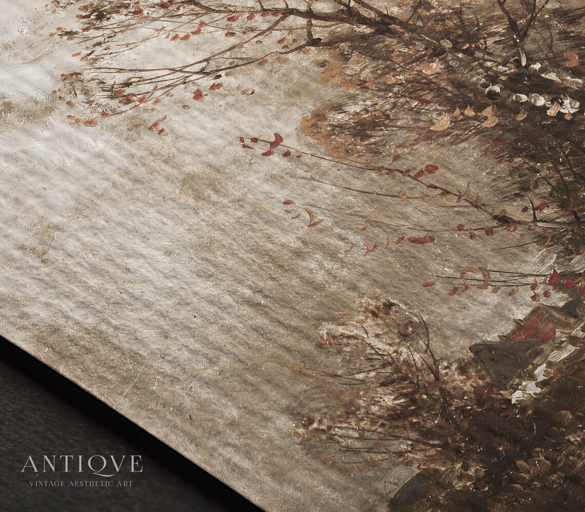 Moody Autumn Woods Trees Rustic Art Print - Image 3