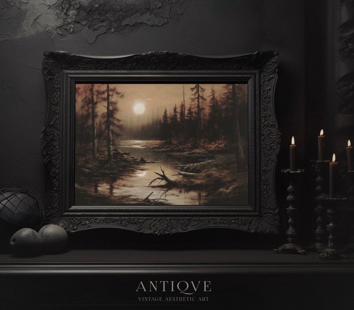 Halloween Spooky Forest Print Moonlit Night Forest Moody Decor Subtle Halloween Art 1033 - Image 4