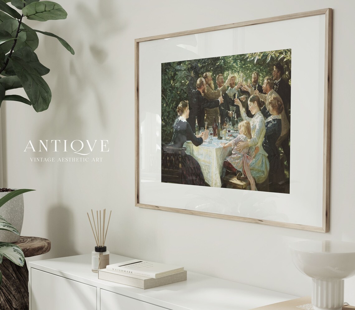 Vintage Family Gathering Garden Party Art Print - Image 4