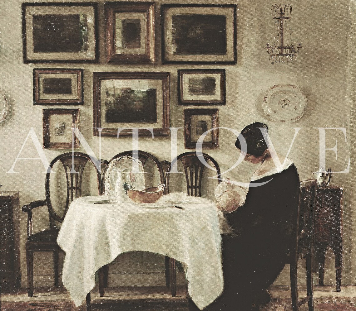 Mother And Baby Painting Antique Art Print - Image 3
