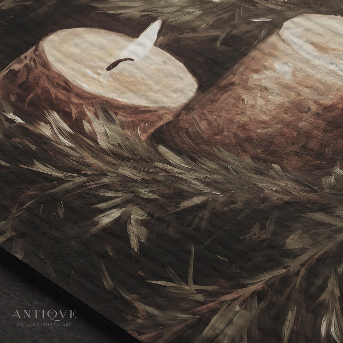 Christmas Candles and Greenery Rustic Holiday Art Print - Image 2