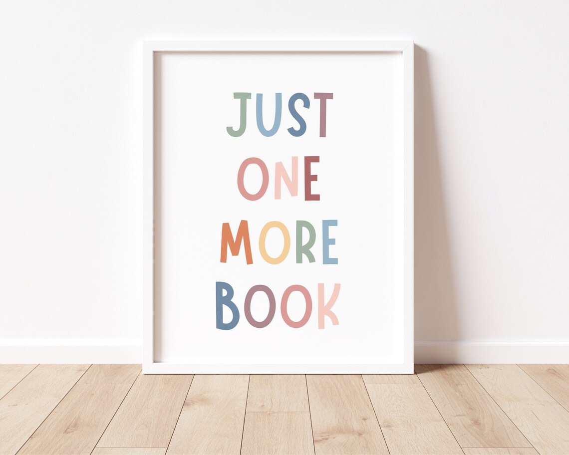 Just One More Book Boho Classroom Decor Poster