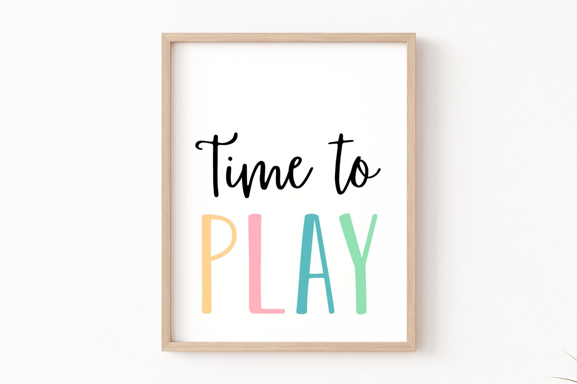 Time To Play Pastel Playroom Nursery Print