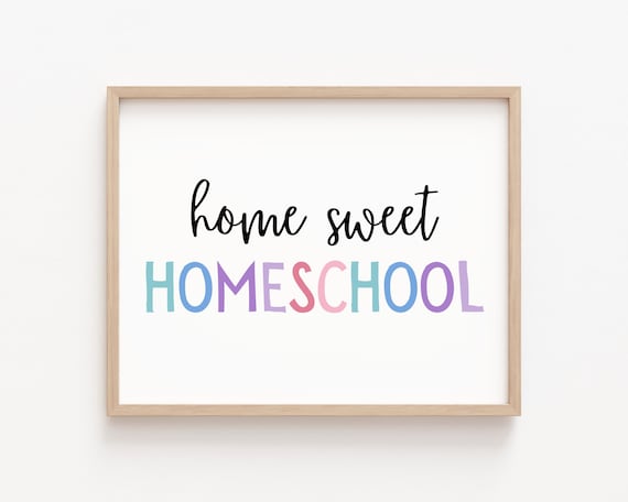 Home Sweet Homeschool Pastel Rainbow Letters Classroom Poster