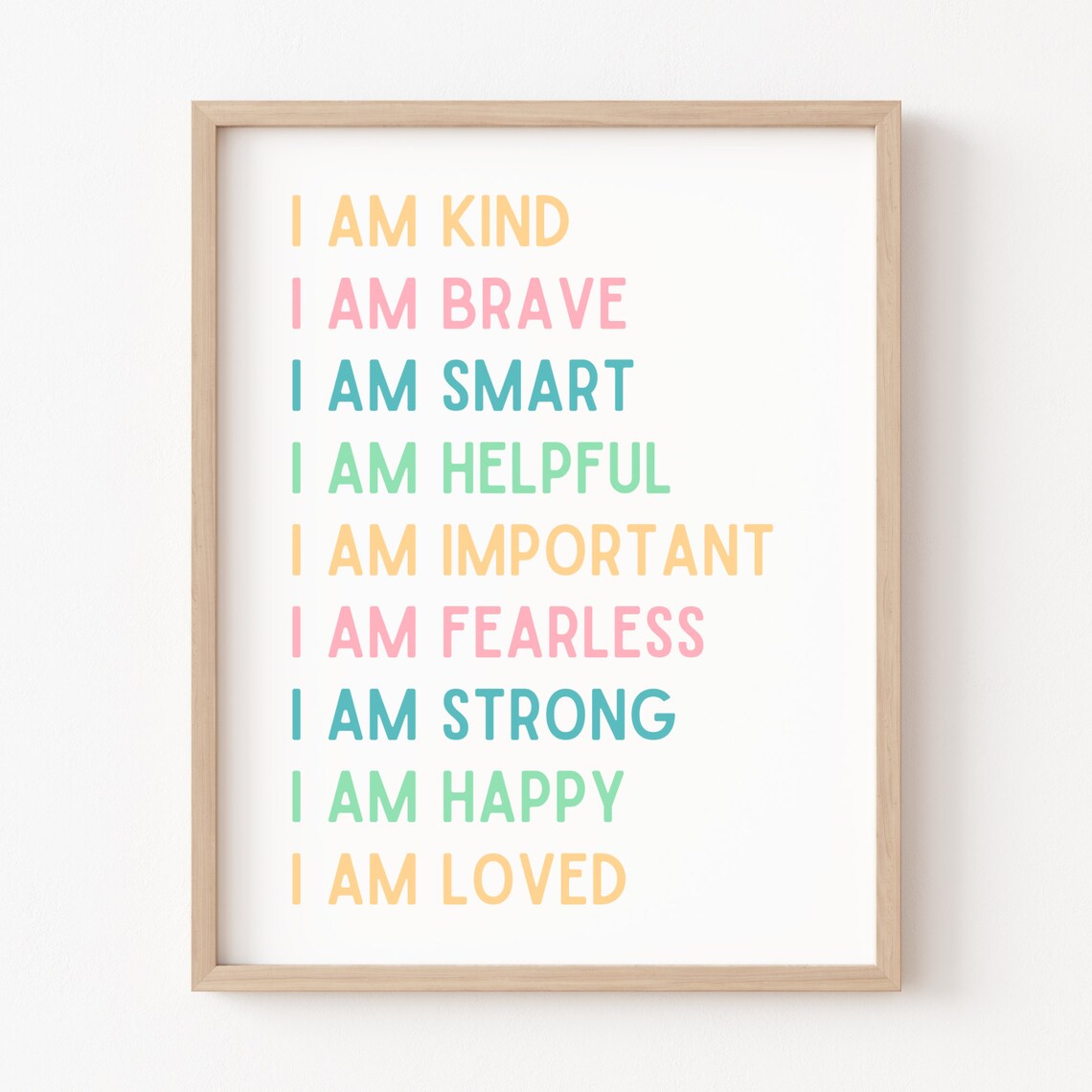 Kids Affirmations Classroom Posters, Playroom Decor