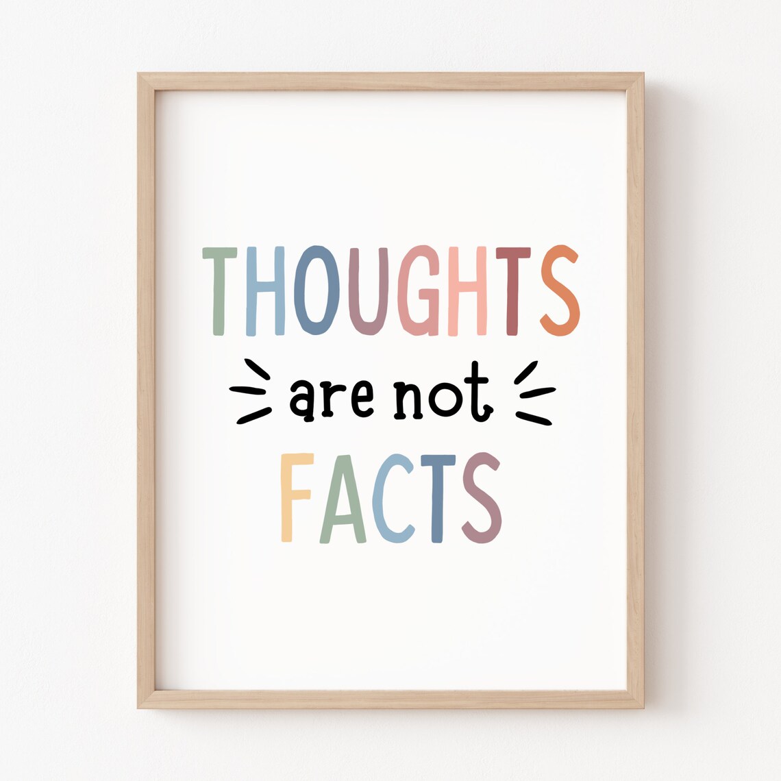 Thoughts Are Not Facts Poster, Growth Mindset