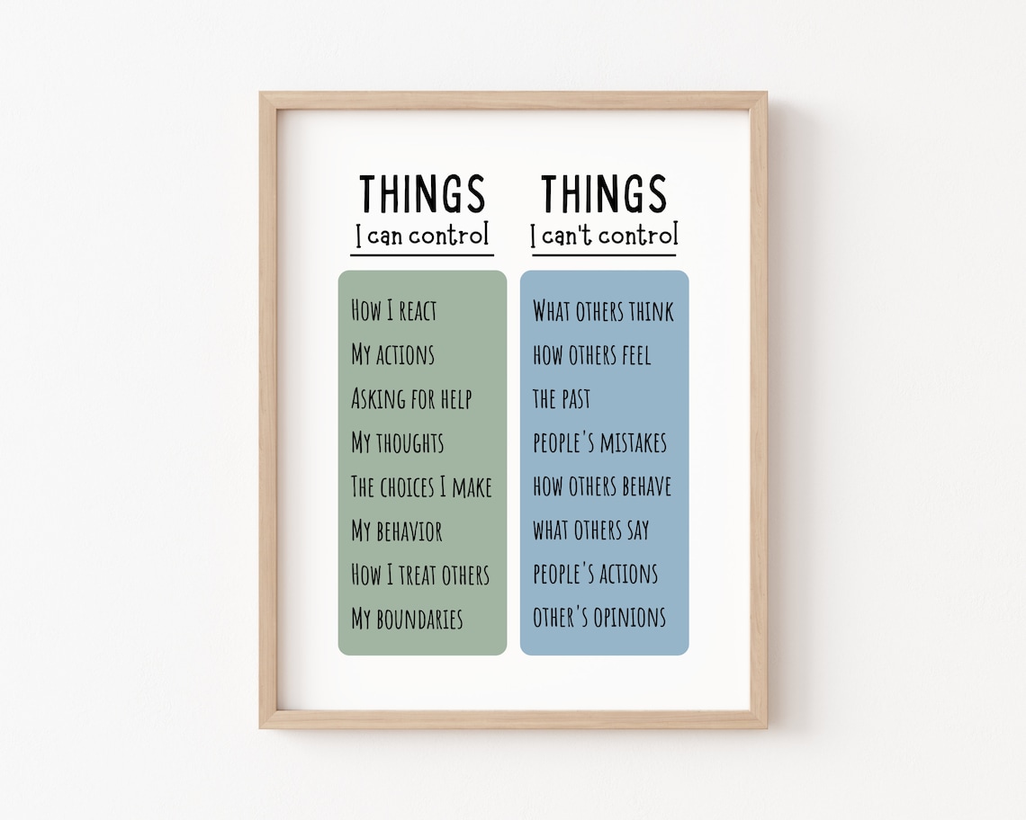 Things I Can Control Therapy Office Poster