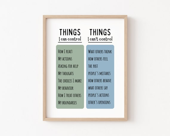 Things I Can Control Therapy Office Poster