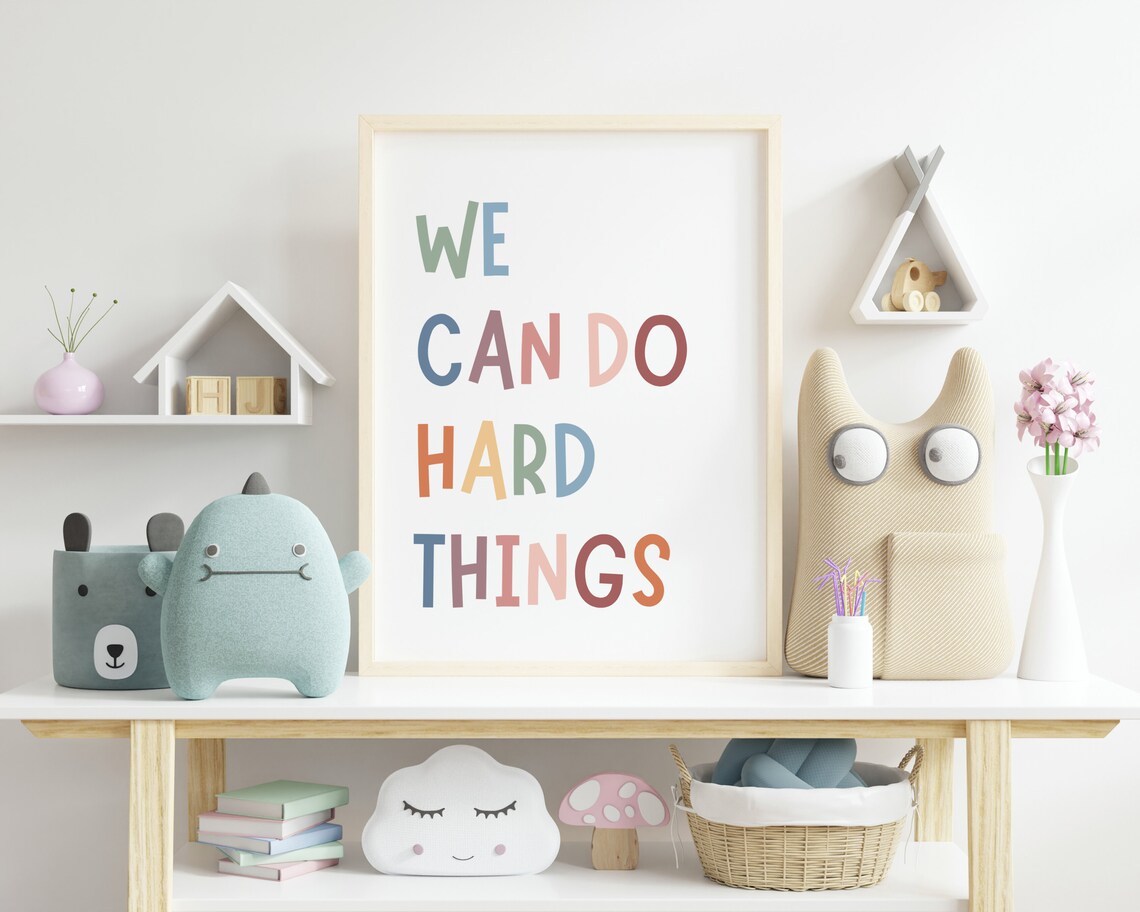 We Can Do Hard Things Boho Affirmation Art Print - Image 3