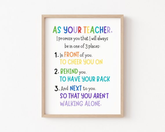 As Your Teacher I Promise Classroom Quote Art Print