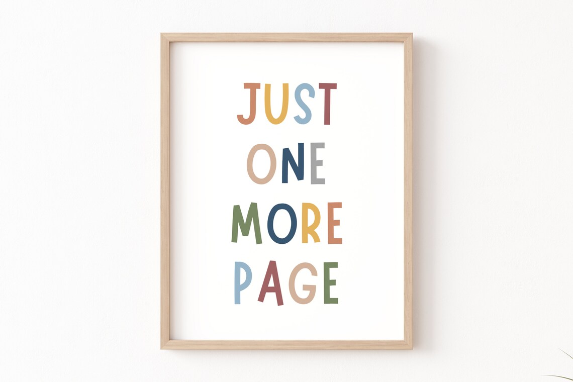 Just One More Page, Boho Reading Corner Art Print