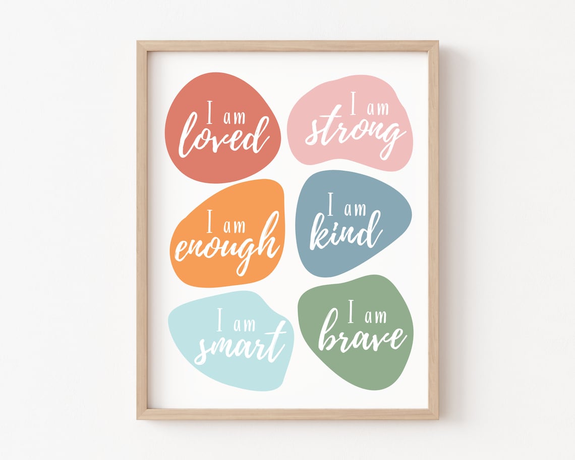 Affirmation Wall Art, Positive Self Love Print