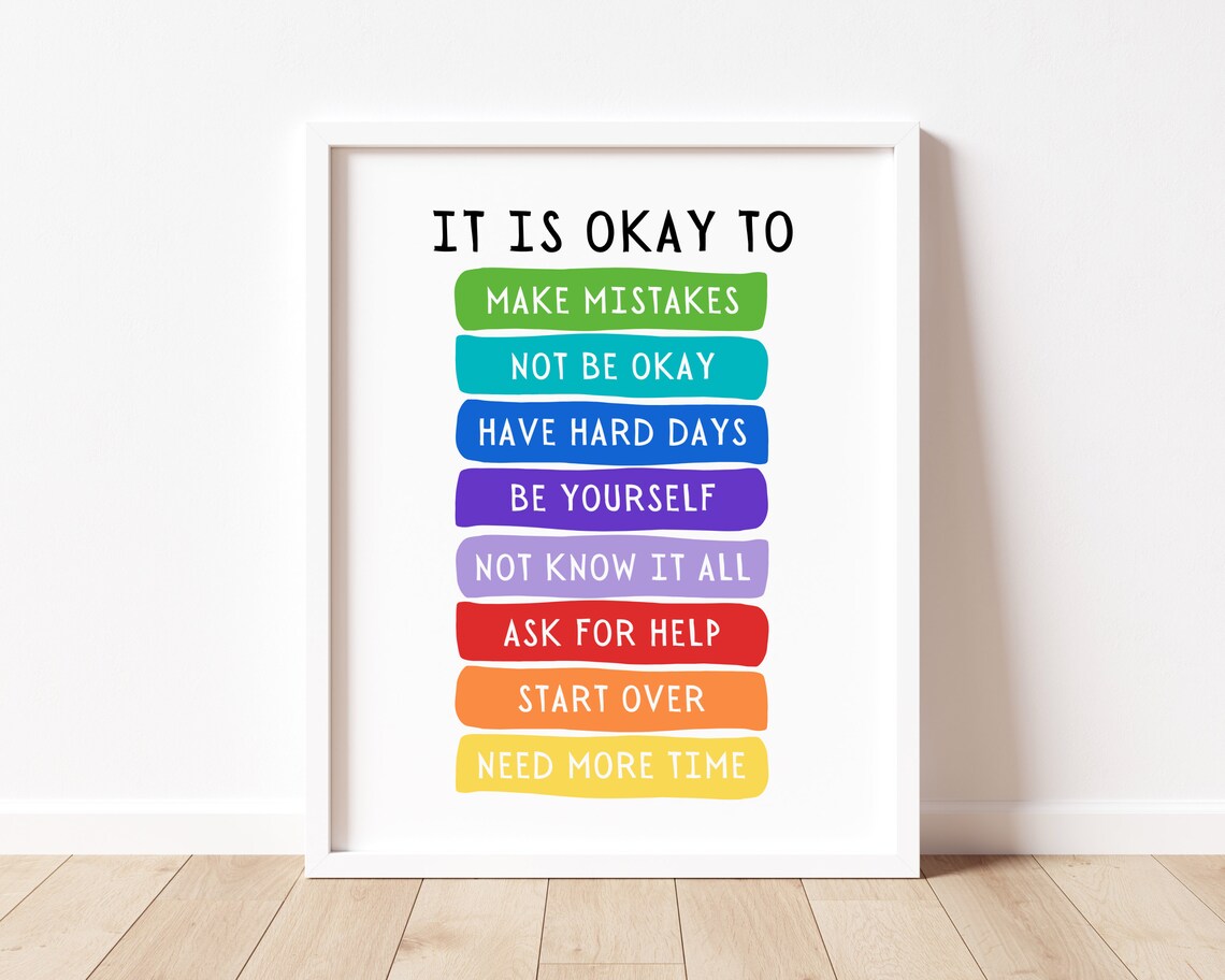 Its Okay To Not Be Okay Motivational Art Print - Image 3