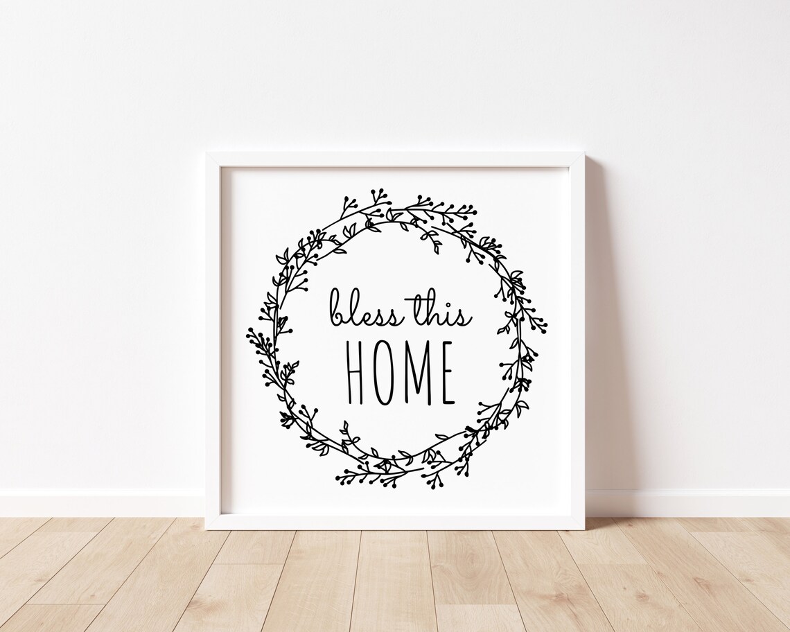 Bless This Home Welcome Sign, Family Quote Art Print - Image 3