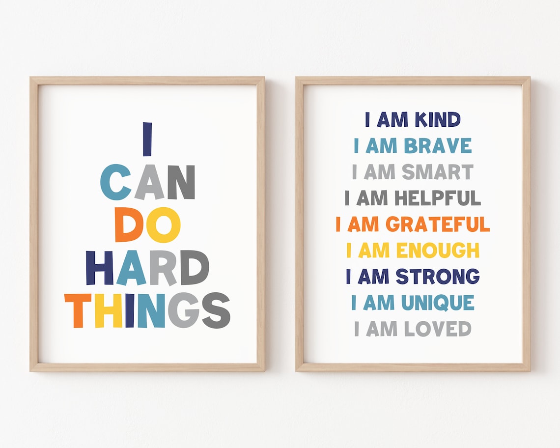 I Can Do Hard Things Kids Affirmations Art Print - Image 4