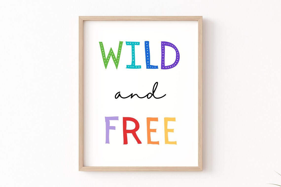 Wild And Free Colorful Nursery Art Print - Image 3
