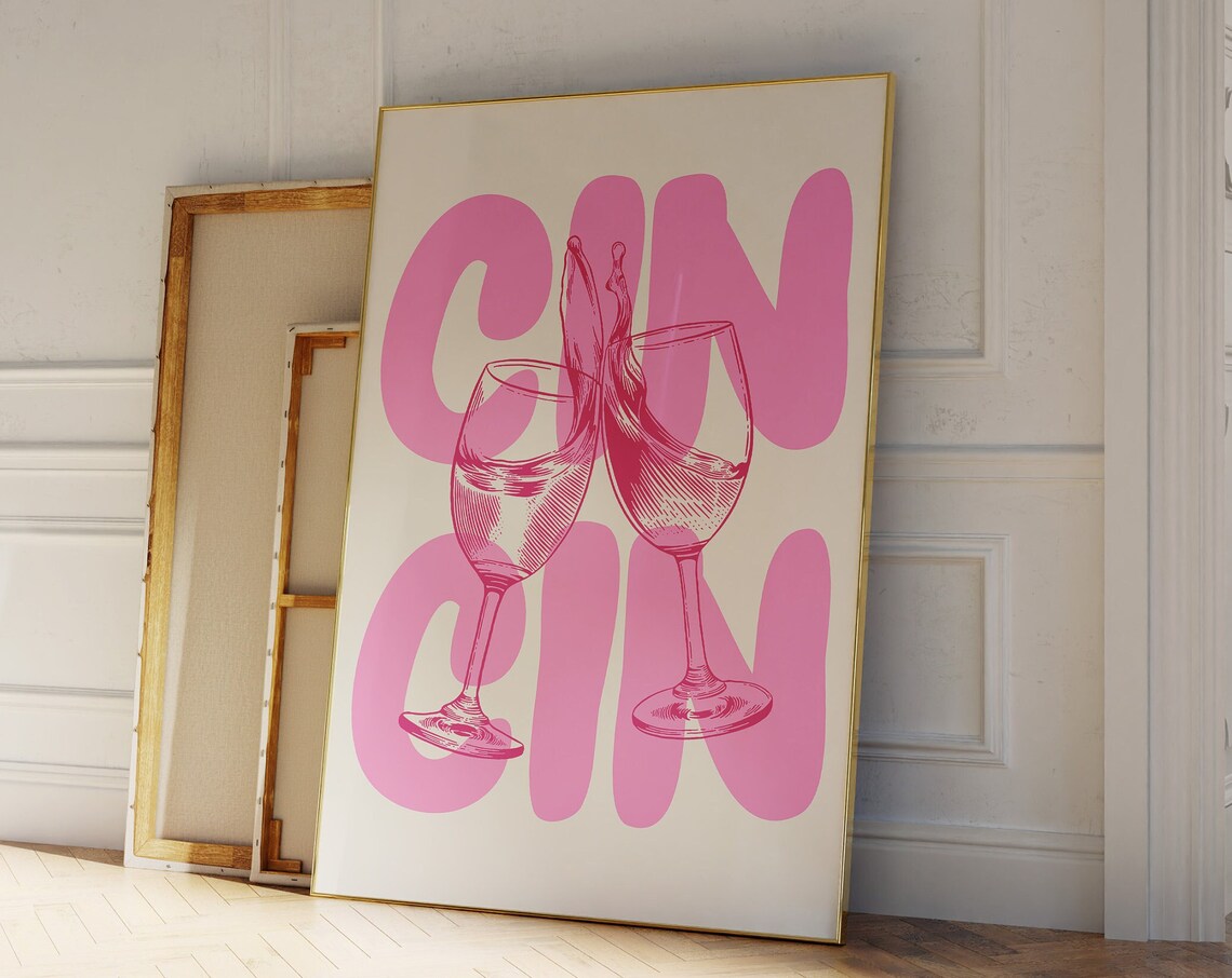 Cin Cin Kitchen Bar Cart Drinks Poster Print