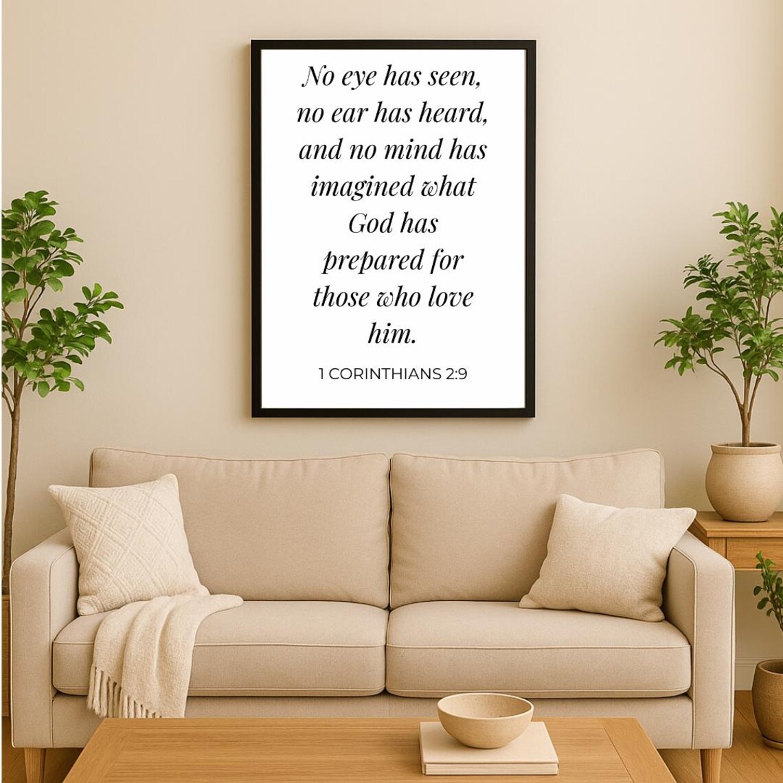 Christian Wall Decor No Eye Has Seen Bible Verse Print 1 Corinthians 29 Poster Faithbased Scripture Art