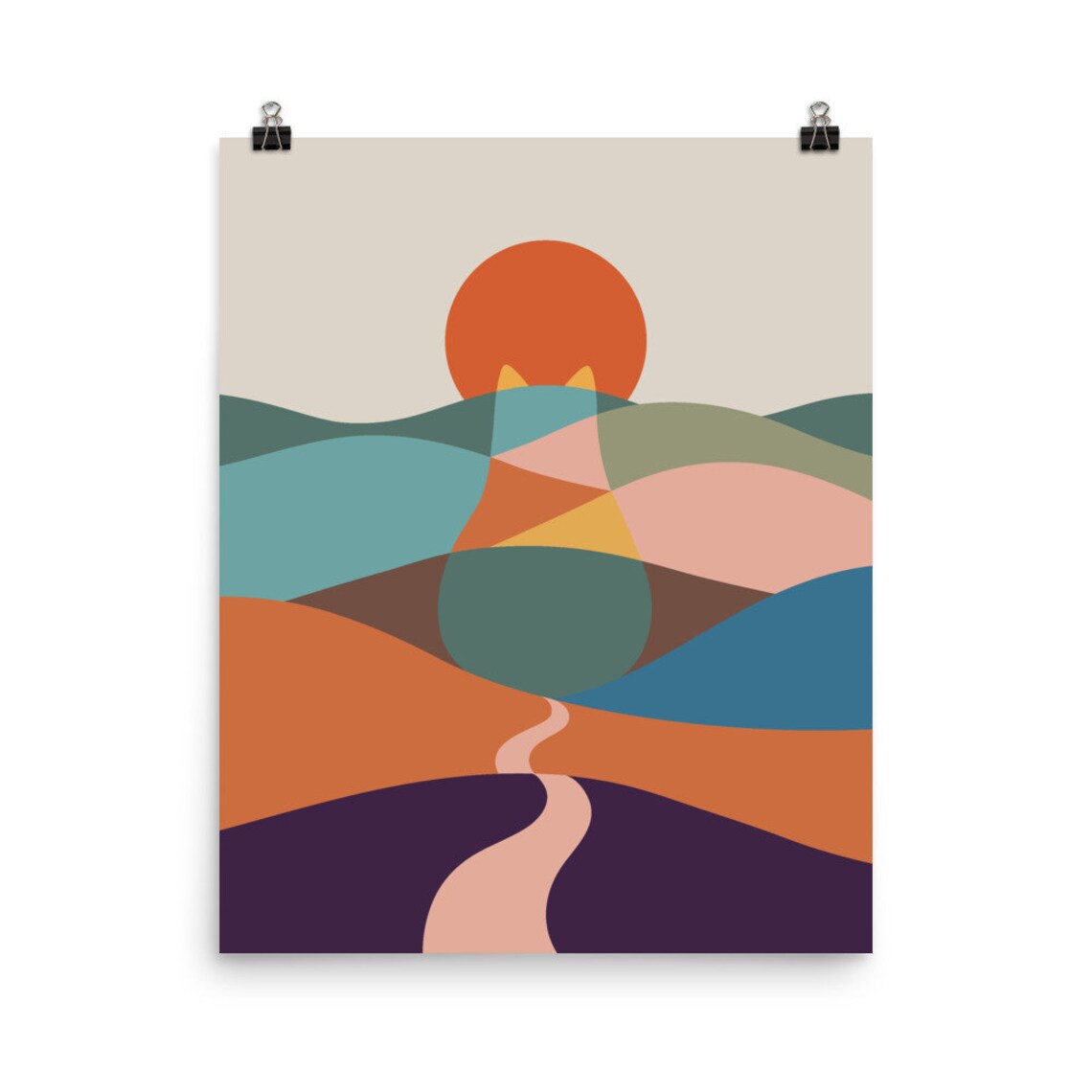 Cat Landscape 65 Art Print, Animal Wall Decor