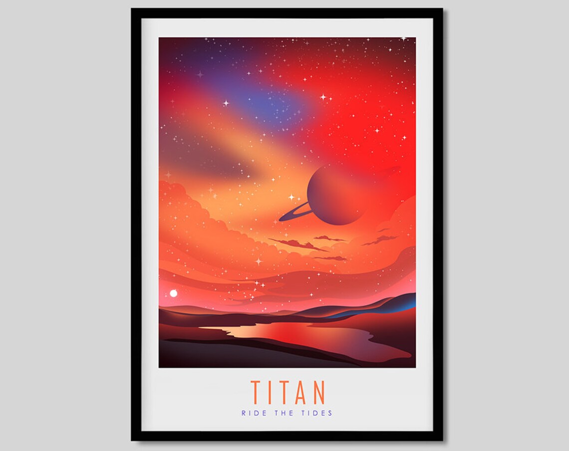 Titan Ride The Tides Space Tourism Art Print - Image 2