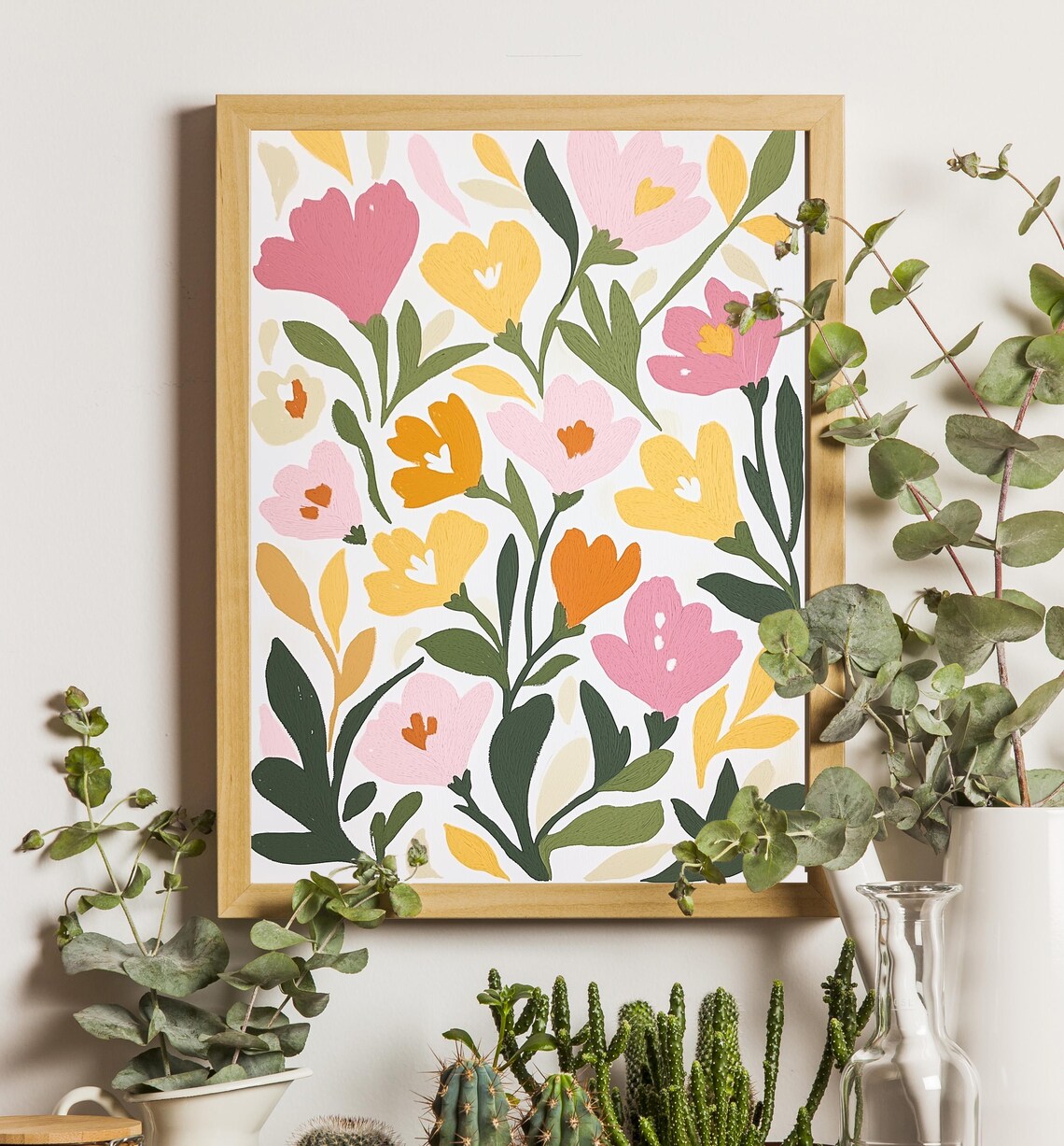 Colorful Abstract Flower Market Style Botanical Home Decor Poster - Image 5