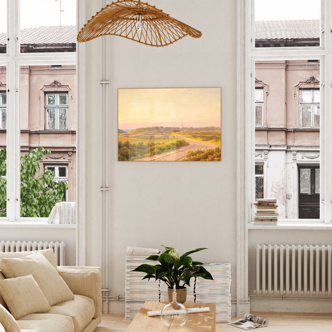 Golden Dune Heath Sandy Road Sunset Vintage Landscape Painting Poster - Image 5
