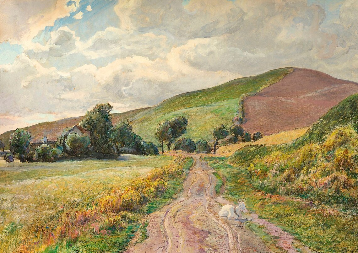 Vintage European Meadow Landscape, Rustic Art Print - Image 7