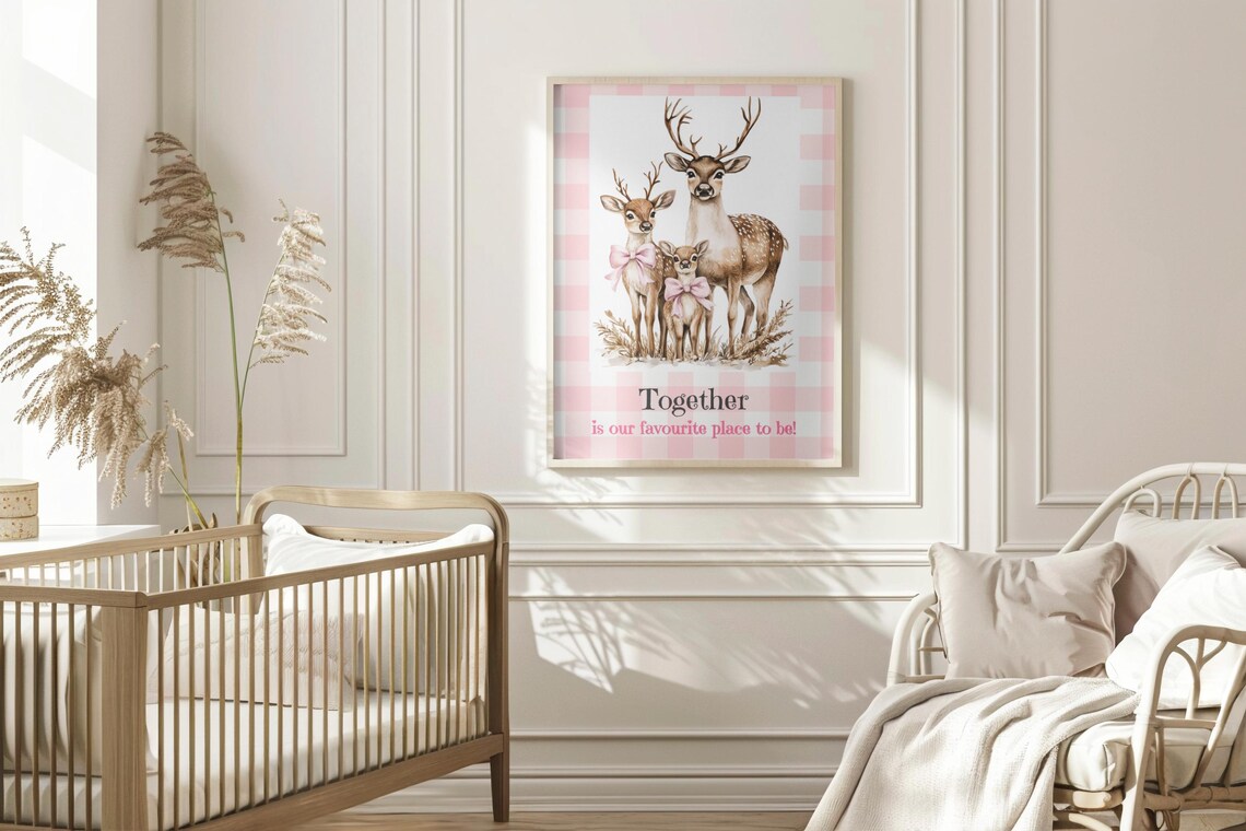 Christmas Reindeer Family Gift, Whimsical Winter Art Print - Image 4