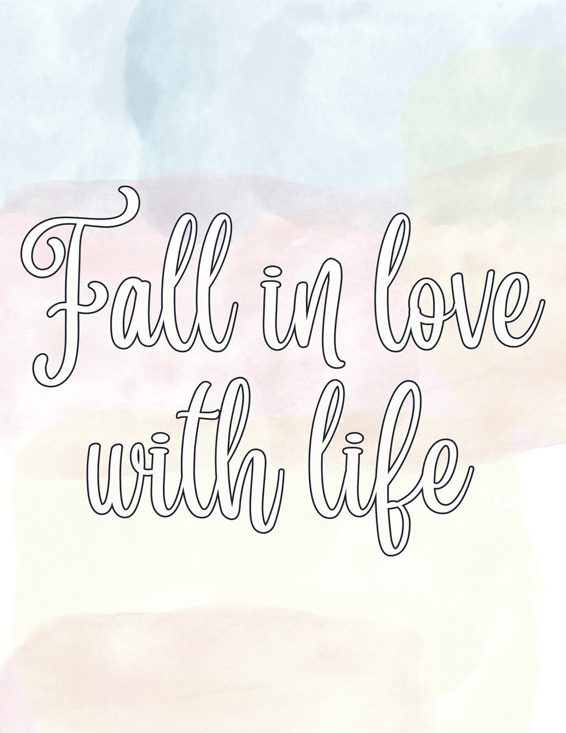 Fall In Love With Life Quote Art Wall Art Inspirational Quote Home Decor Motivational Quote Poster Wall Decor Office Art Girls Room Art - Image 2