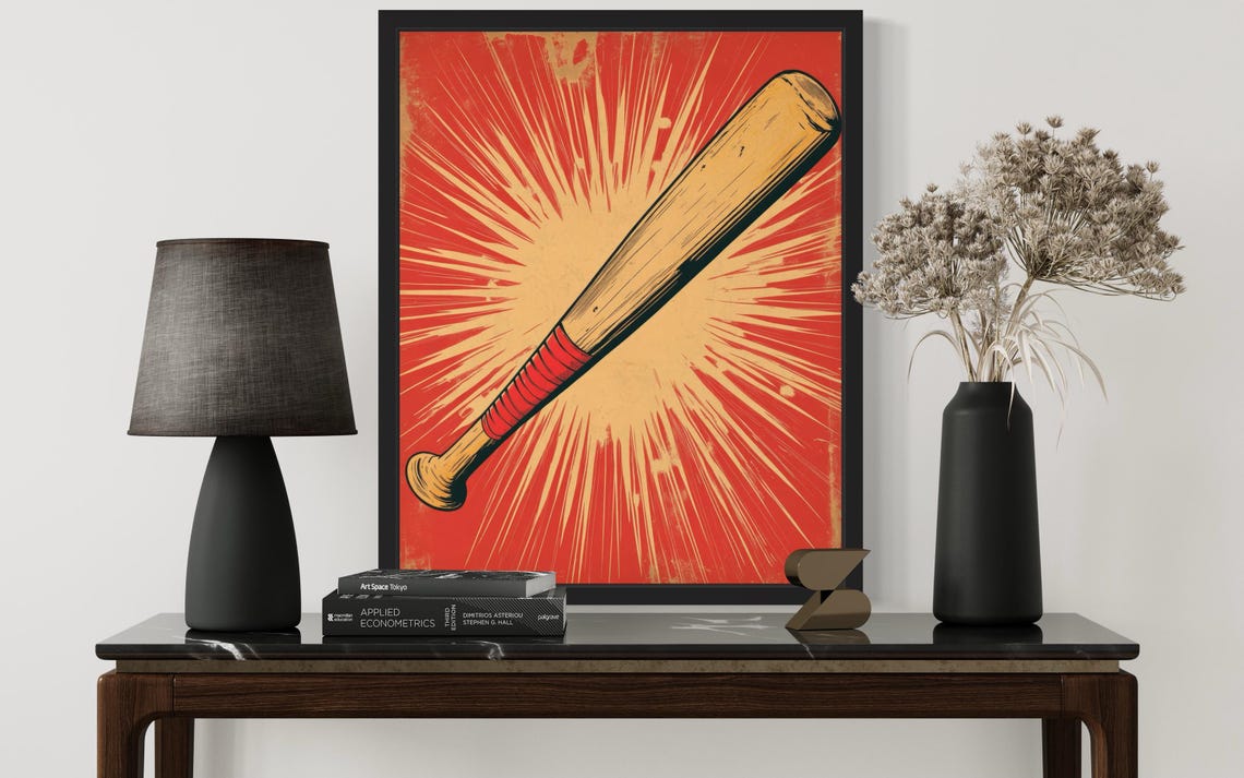 Baseball Bat Pop Art Poster - Image 3