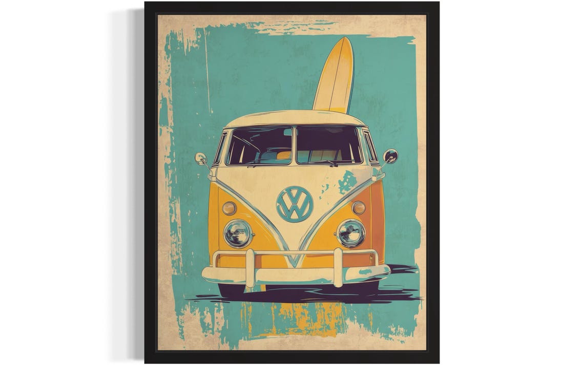 Surfboard And Bustopaz Pop Art Print Wall Poster Original Paint Artwork Decor