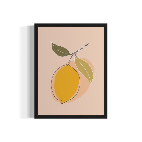 Lemon Food Art Print, Kitchen Decor