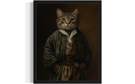 Hobbit Portrait Cat Art Print