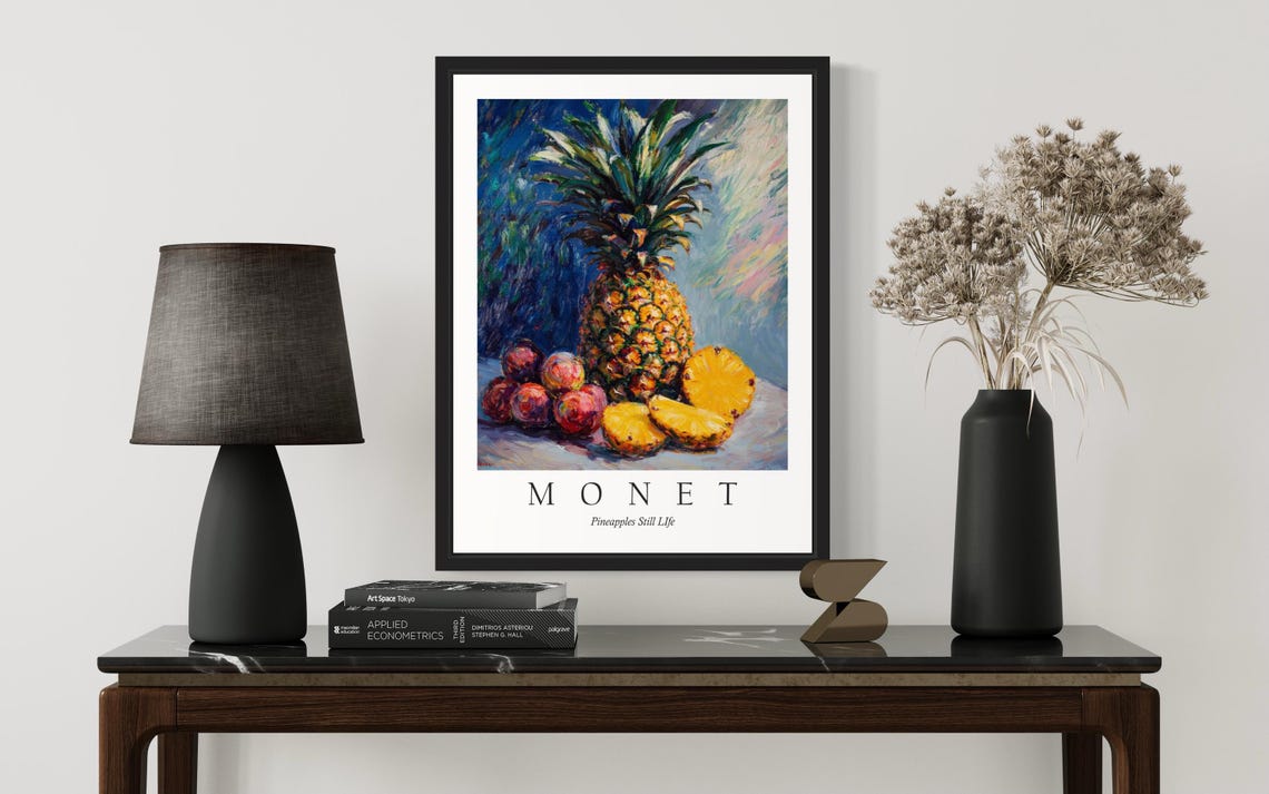 Pineapples Monet Still Life Art Print - Image 4