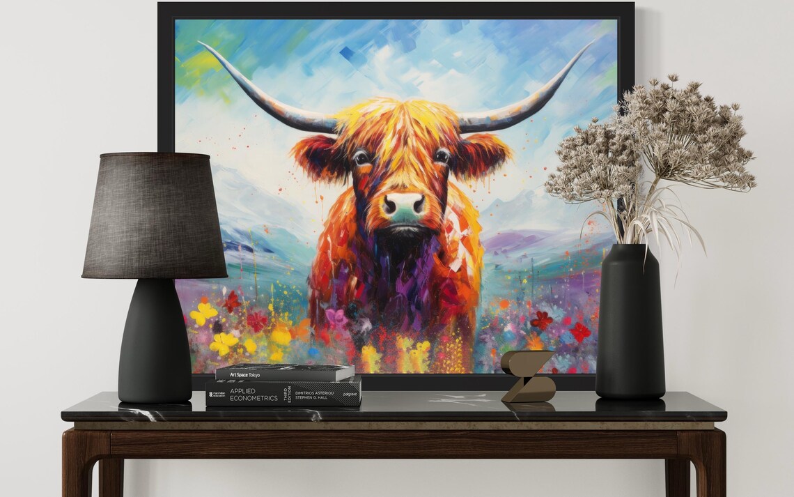 Highland Cow Abstract Art Print - Image 3