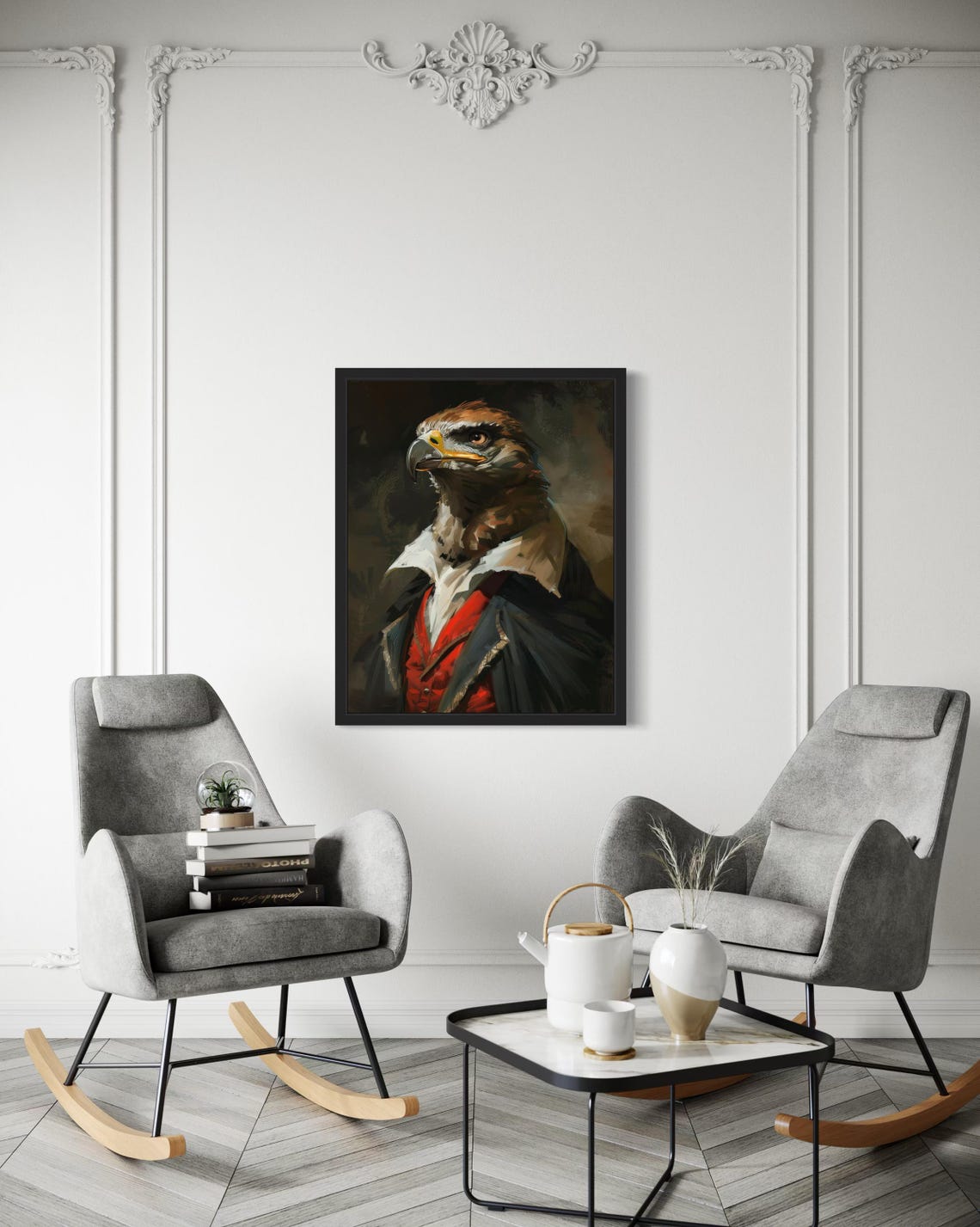 Fierce Hawk With Hooked Beak Vampire Aristocrat Gothic Portrait Poster - Image 3
