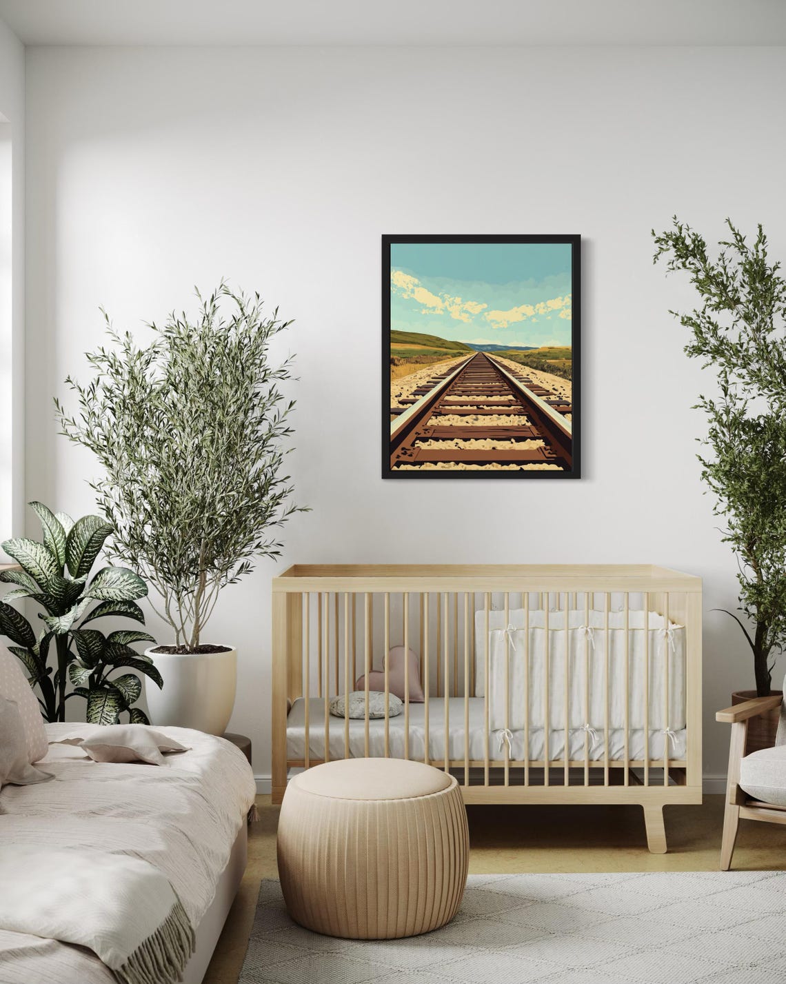 Railroad Track Pop Art Poster Vanishing Point Landscape Decor - Image 4