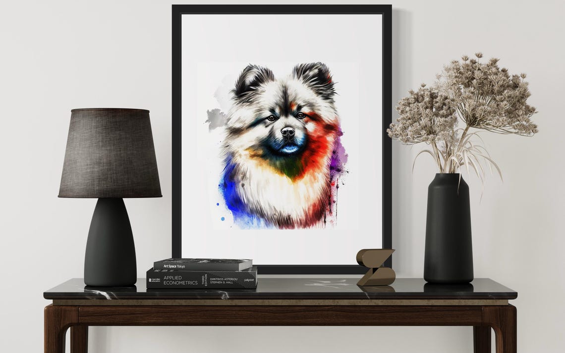 Keeshond Fluffy Dog Watercolor Portrait Paint Splash Breed Poster - Image 3